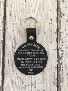 To My Son Keychain Gift