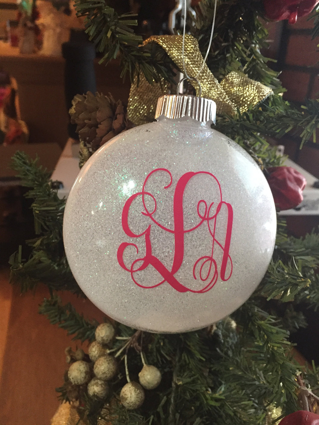 Monogrammed Christmas Ornament Personalized
