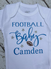 Load image into Gallery viewer, Football Baby Personalized Outfit, Baby Personalized Football Outfit, Personalized Baby Football Outfit, Football Personalized Baby Outfit