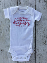 Load image into Gallery viewer, Farmer&#39;s Daughter, Farm Baby Outfit, Country Farm Baby Girl, Farmer Daughter Gift, Farm Baby Shower Gift, Country Baby Gift, Birthday Gift