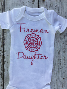 Firemans Daughter Baby Bodysuit, Daughter Baby Bodysuit Firemans, Baby Bodysuit Firemans Daughter, Firemans Daughter Baby Shower Gift