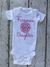 Load image into Gallery viewer, Firemans Daughter Baby Outfit, Baby Outfit Firemans Daughter, Firemans Daughter Outfit Baby, Firemans Daughter Baby Gift, Baby Shower Gift