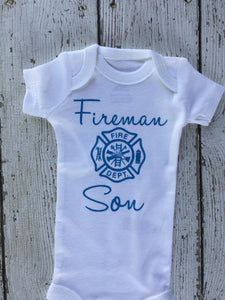 Firefighter Son Baby Outfit, Baby Outfit Firefighter Son, Firefighter Son Outfit Baby, Firefighter Son Baby Gift, Fireman Baby Shower Gift,