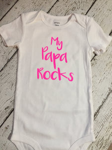 Papa Baby Bodysuit, Papa Rocks, Baby Shower Gift, Newborn Baby Gift, Baby Boy Gift, Baby Girl Gift, Papa Rocks Bodysuit
