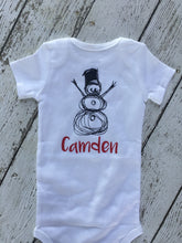 Load image into Gallery viewer, Personalized Snowman Baby Outfit, Snowman Baby Outfit Personalized, Baby Outfit Personalized Snowman, Baby Boy Girl Snowman Outfit Gift