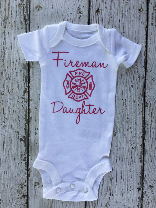 Firemans Daughter Baby Bodysuit, Daughter Baby Bodysuit Firemans, Baby Bodysuit Firemans Daughter, Firemans Daughter Baby Shower Gift