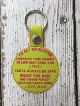 Load image into Gallery viewer, To My Daughter Keychain Gift, Keychain Gift To My Daughter, Gift To My Daughter Keychain, Gift For Daughter, Gift Ideas For My Daughter