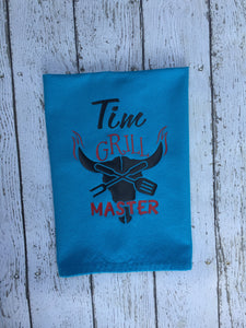 Personalized Outdoor Grill Master Towel, Outdoor Grill Master Personalized Towel, Personalized Grill Master Outdoor Towel, Father Gift Idea
