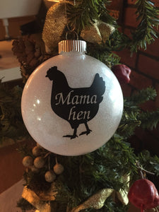 Farm Chicken Ornament, Farmhouse Chicken Ornament, Mama Hen Farm Chicken Ornament, Chicken Christmas Ornament Gift