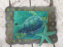 Load image into Gallery viewer, Sea Turtle Gifts, Sea Turtle Wall Decor, Sea Turtle Home Decor, Turquoise Home Decor, Turquoise Metal Wall Art, Sea Turtle Wall Hanging