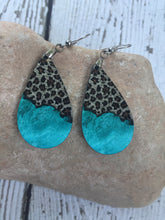 Load image into Gallery viewer, Leopard Turquoise Earrings, Leopard Turquoise Drop Earrings, Drop Earrings Leopard Turquoise, Leopard Turquoise Gift For Her, Leopard Gift