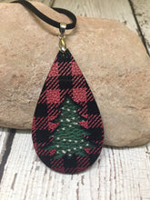 Load image into Gallery viewer, Christmas Earrings Leather, Leather Christmas Earrings, Leather Teardrop Christmas Earrings, Leather Earrings Teardrop, Leather For Her