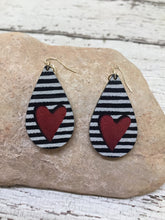 Load image into Gallery viewer, Heart Dangle Earrings, Dangle Heart Earrings, Heart Earrings Dangle, Red Heart Earrings, Heart Red Earrings, Red Heart Dangle Earrings